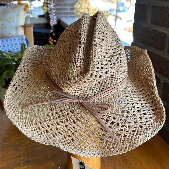 NWT San Diego Hat coastal cowgirl straw hat w/faux turquoise concho band - Picture 2 of 7